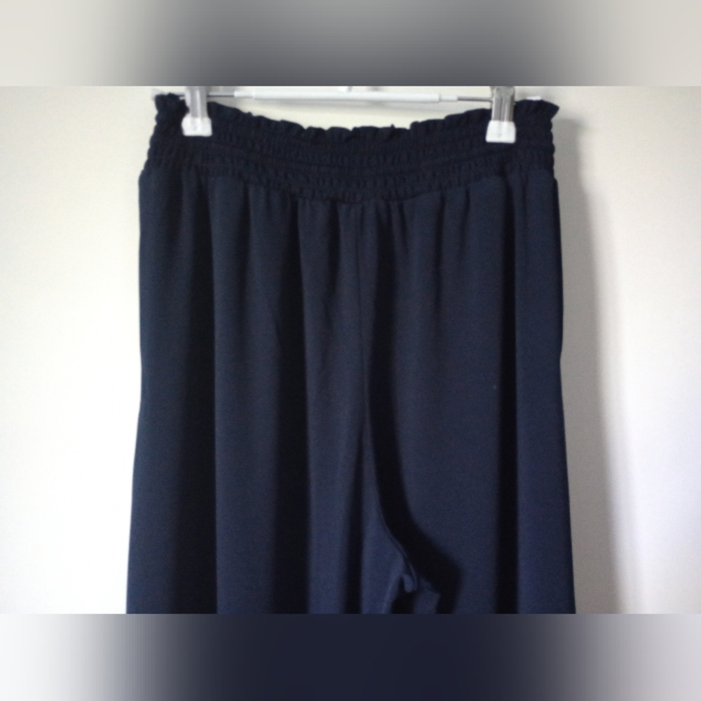 Ellen Tracy Navy Wide-Leg Pull On Pants Size Small - Picture 7 of 9